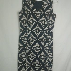 Talbots Sleeveless Navy White Career Dress 4